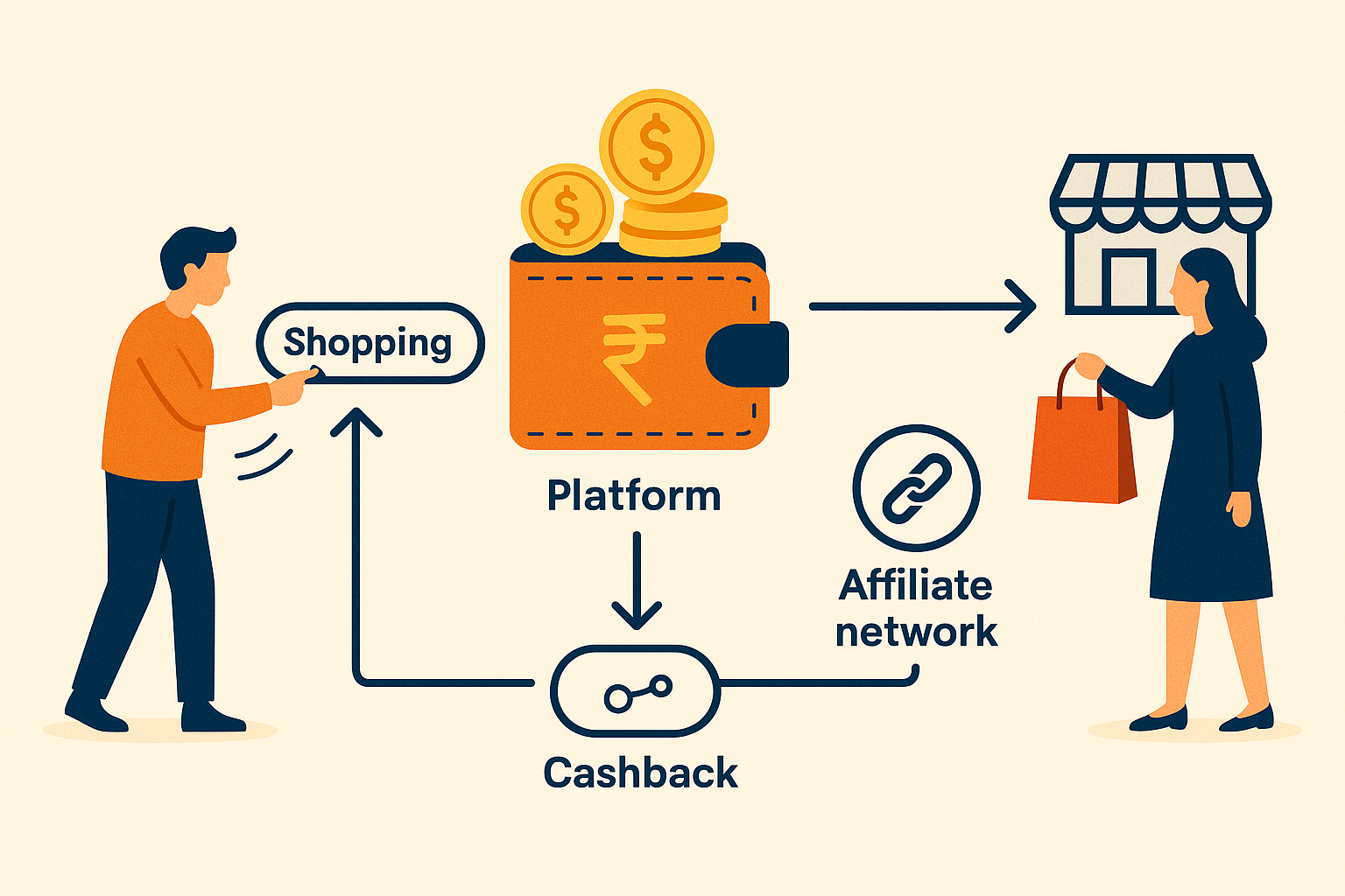 affiliate marketing cashback commission flow