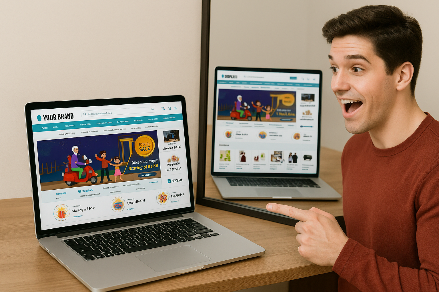 Illustration of Amazon clone e-commerce platform features
