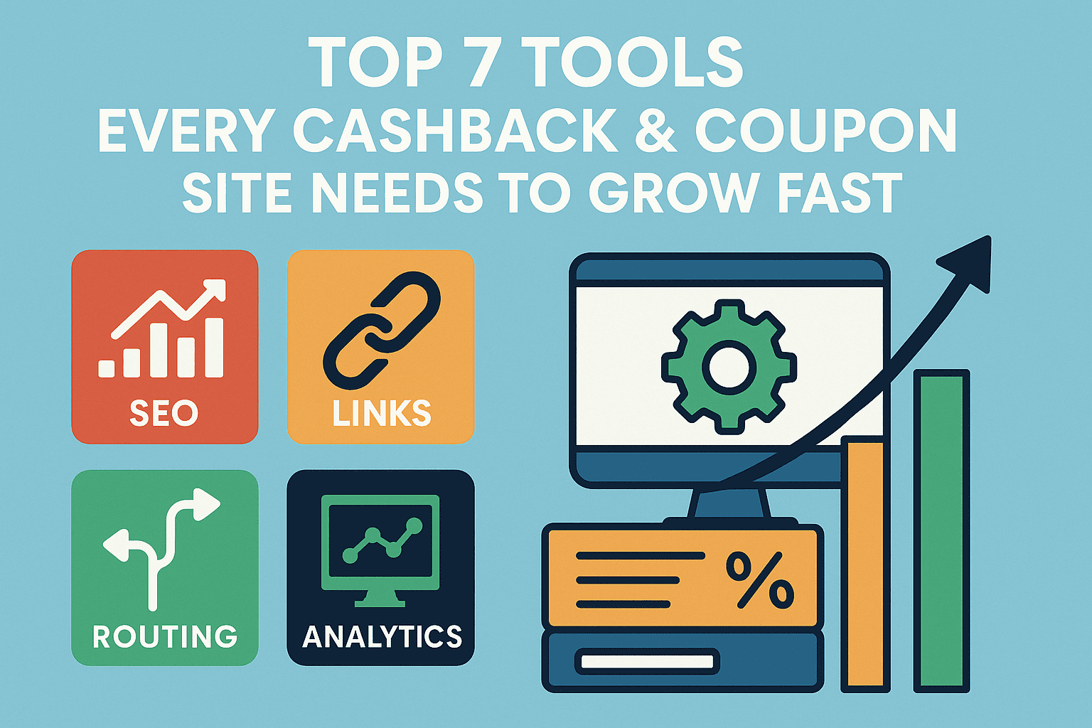 Cashback website tool stack: SEO, link management, feeds, routing, analytics