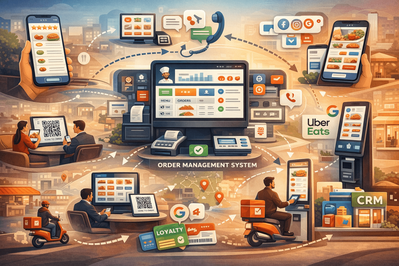 Restaurant multi channel ordering system